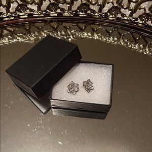 Elegant Silver Flower Earrings